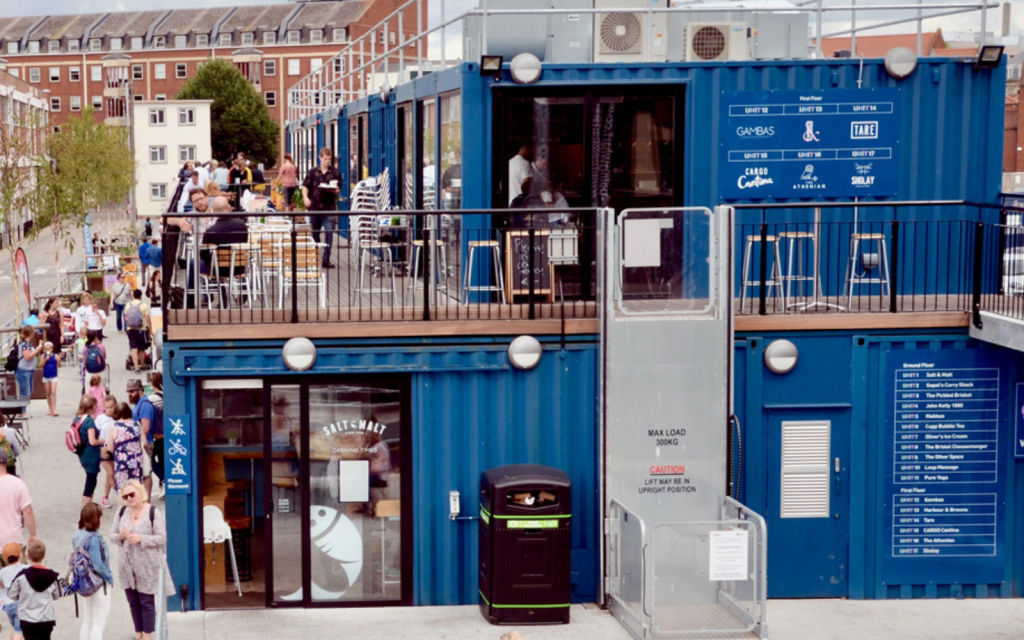 shipping container market and shop units offer convenient secure access to commercial pop ups